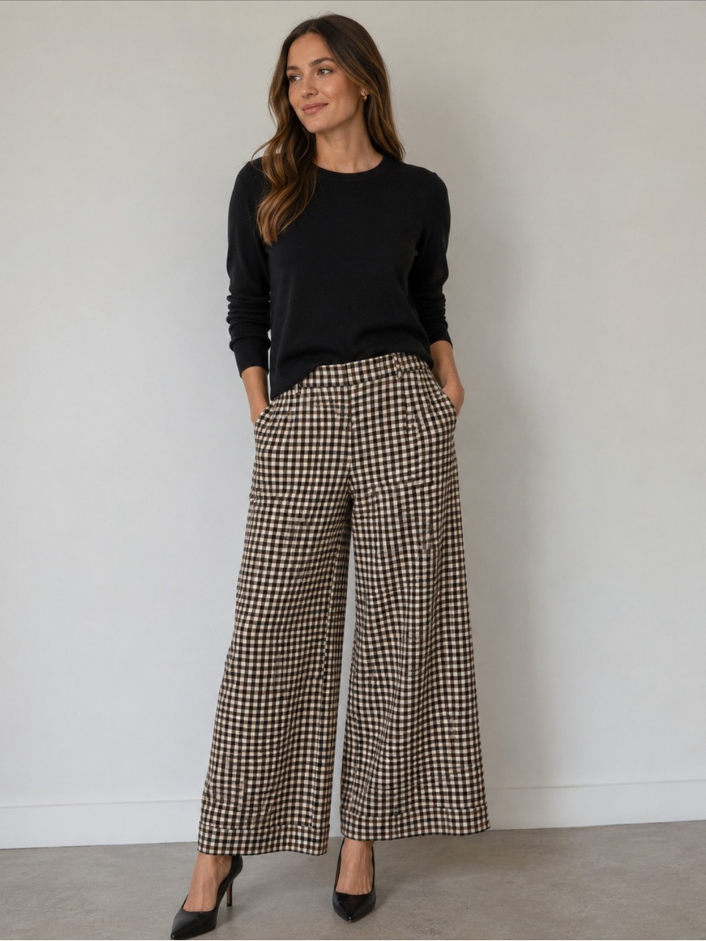 QL2 Melody Virgin wool plaid pants